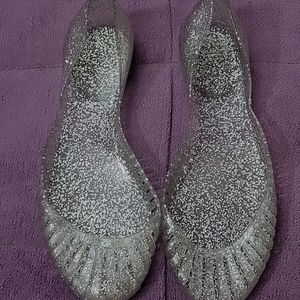 Clear Glitter Jelly Sandals